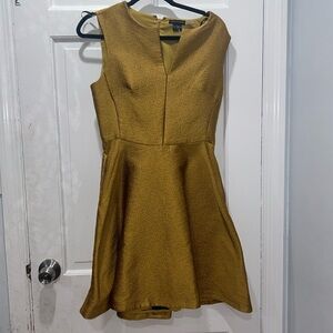 Josie Natori A-Line Bronze mini dress sz 8